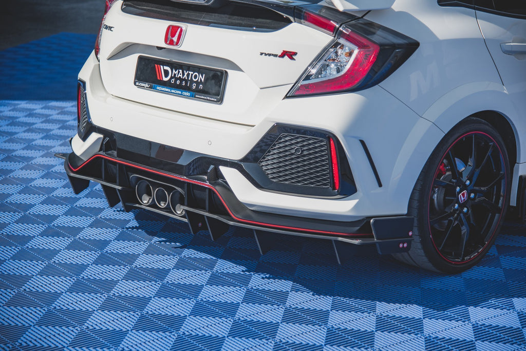 Maxton Design Robuste Racing Diffusor Heck Ansatz passend für Honda Civic Type-R Mk10 / Mk10 Facelift