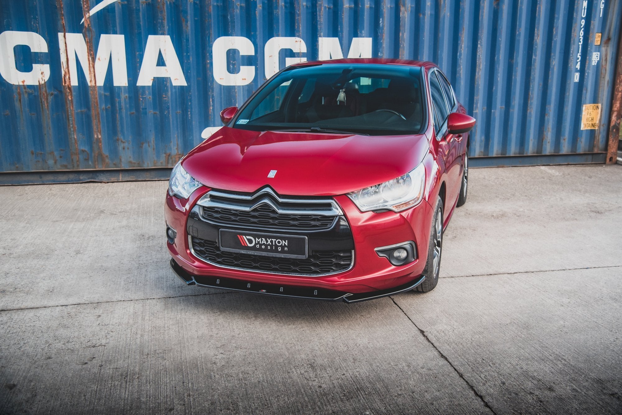 Maxton Design Street+ Spoilerlippe Front Ansatz passend für Citroen DS4 schwarz Hochglanz