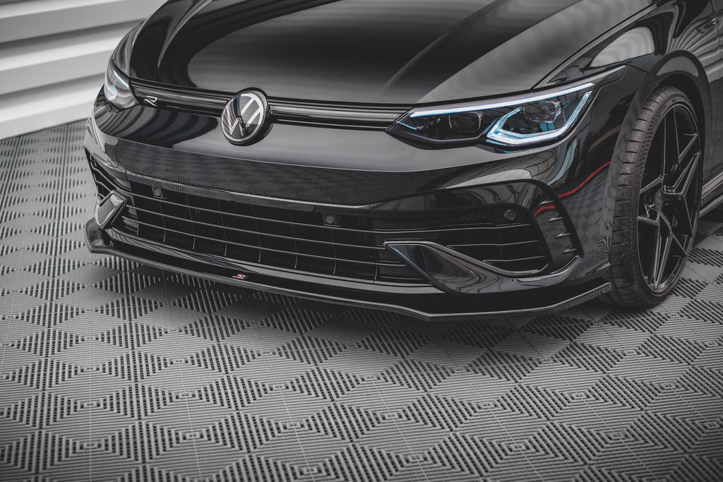 Maxton Design Street+ Spoilerlippe Front Ansatz V.3 passend für VW Golf R Hatchback / Variant Mk8 schwarz Hochglanz