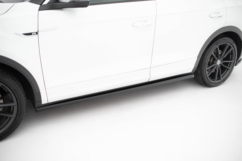 Maxton Design Street+ Seitenschweller Leisten passend für VW T-Roc R / R-Line Mk1 schwarz Hochglanz