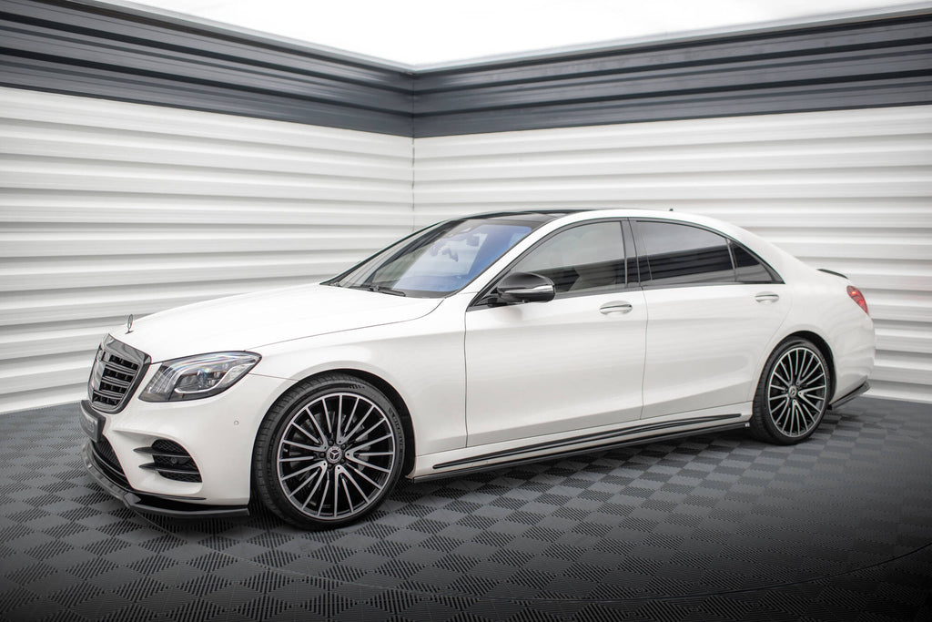 Maxton Design Street+ Seitenschweller Leisten passend für Mercedes-Benz S Lang AMG-Line W222 schwarz Hochglanz