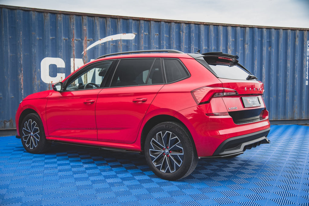 Maxton Design Heck Ansatz Flaps Diffusor passend für Skoda Kamiq Mk1 schwarz Hochglanz