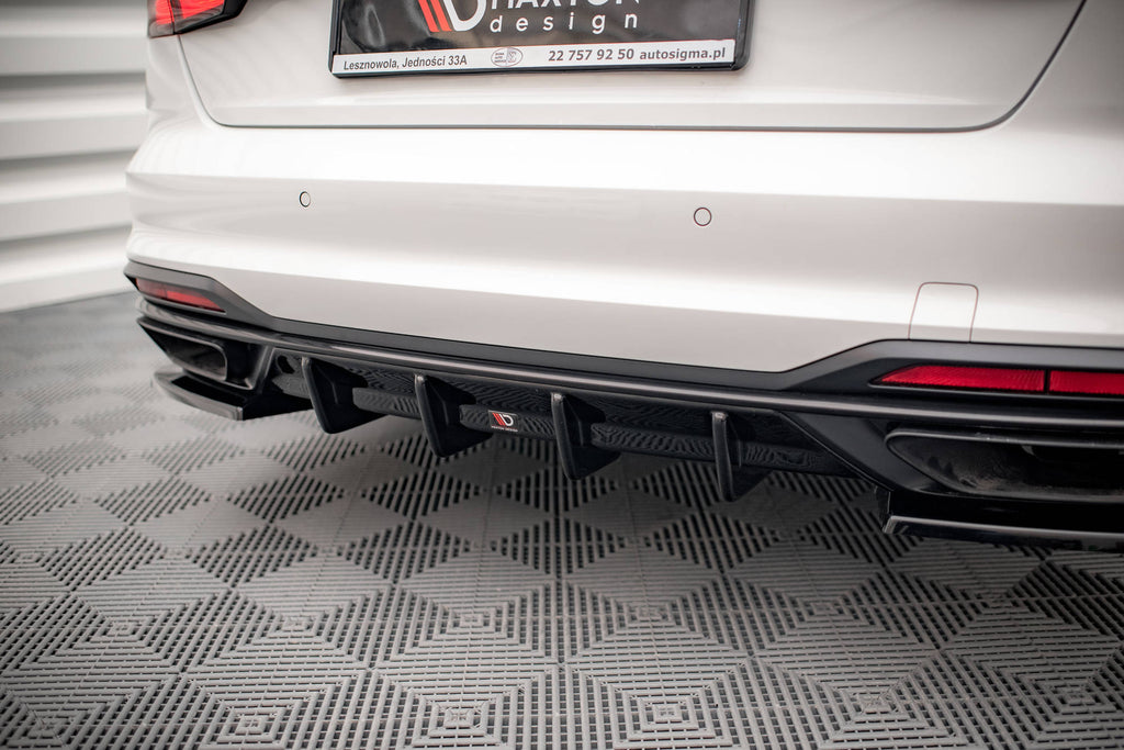 Maxton Design Diffusor Heck Ansatz passend für Audi A4 B9 Facelift schwarz Hochglanz
