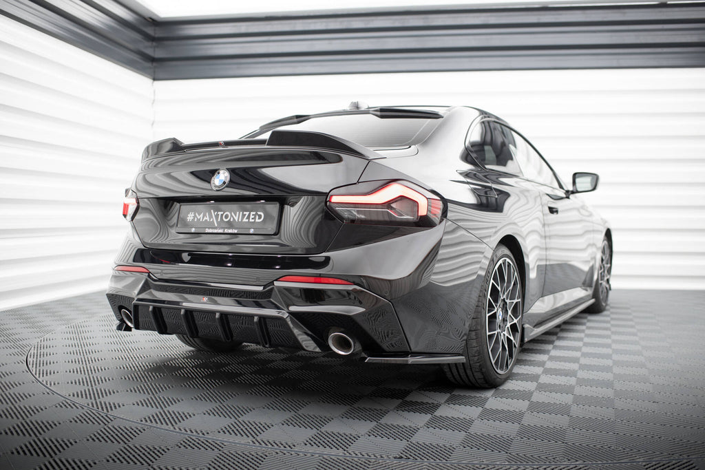 Maxton Design Heck Ansatz Flaps Diffusor V.3 passend für BMW 2 G42 schwarz Hochglanz