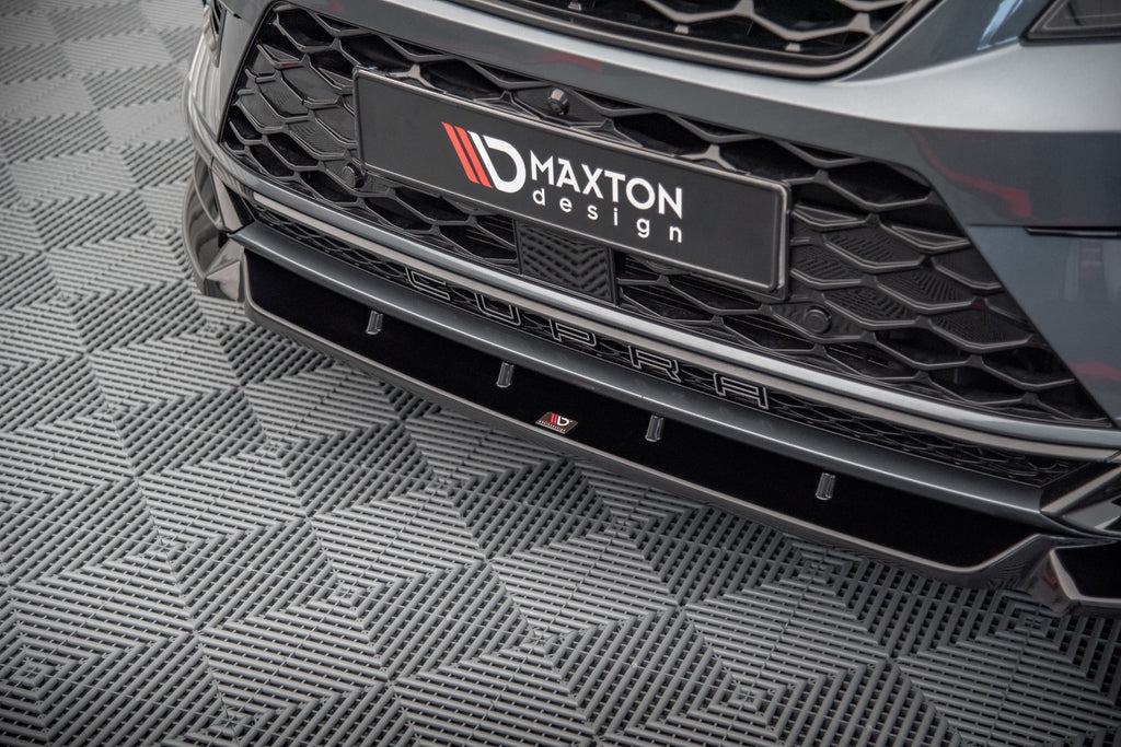 Maxton Design Street+ Spoilerlippe Front Ansatz V.1 passend für Cupra Ateca Mk1 schwarz Hochglanz