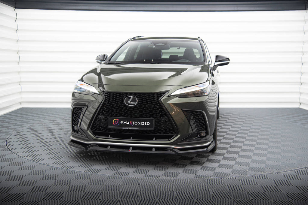Maxton Design Street+ Spoilerlippe Front Ansatz V.2 passend für Lexus NX F-Sport Mk2 schwarz Hochglanz