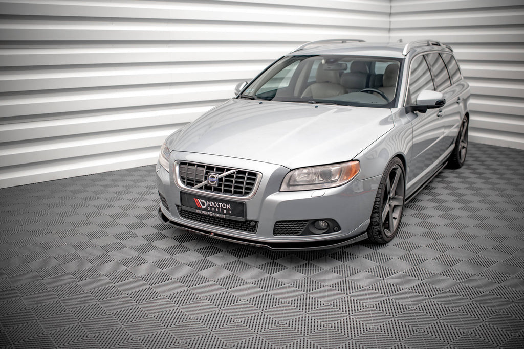 Maxton Design Street+ Spoilerlippe Front Ansatz V.2 passend für Volvo V70 Mk3 schwarz Hochglanz