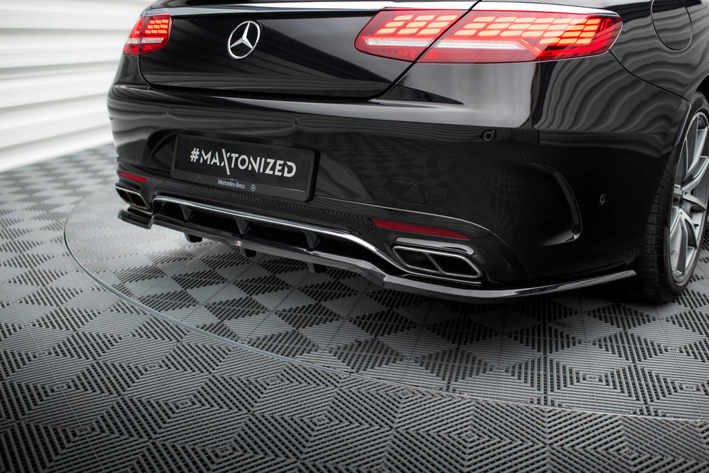 Maxton Design Street+ Mittlerer Diffusor RACE passend für Mercedes-Benz S Coupe AMG-Line C217 Facelift schwarz Hochglanz