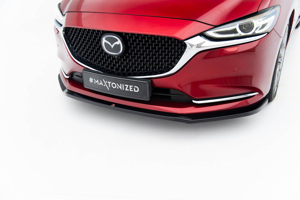 Maxton Design Street+ Spoilerlippe Front Ansatz V.1 passend für Mazda 6 Mk3 Facelift schwarz Hochglanz