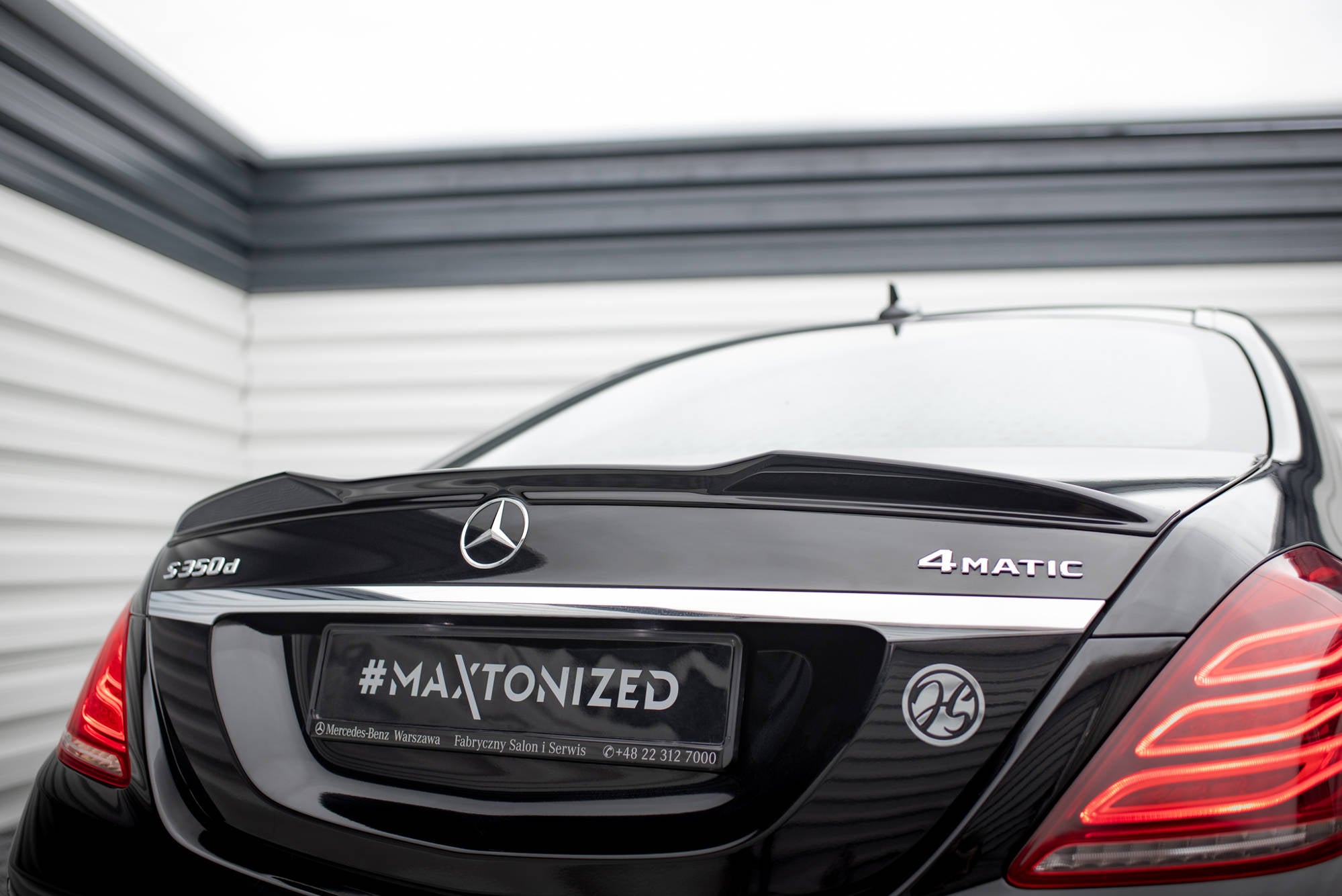 Maxton Design Spoiler CAP 3D passend für Mercedes-Benz S W222 / W222 Facelift schwarz Hochglanz
