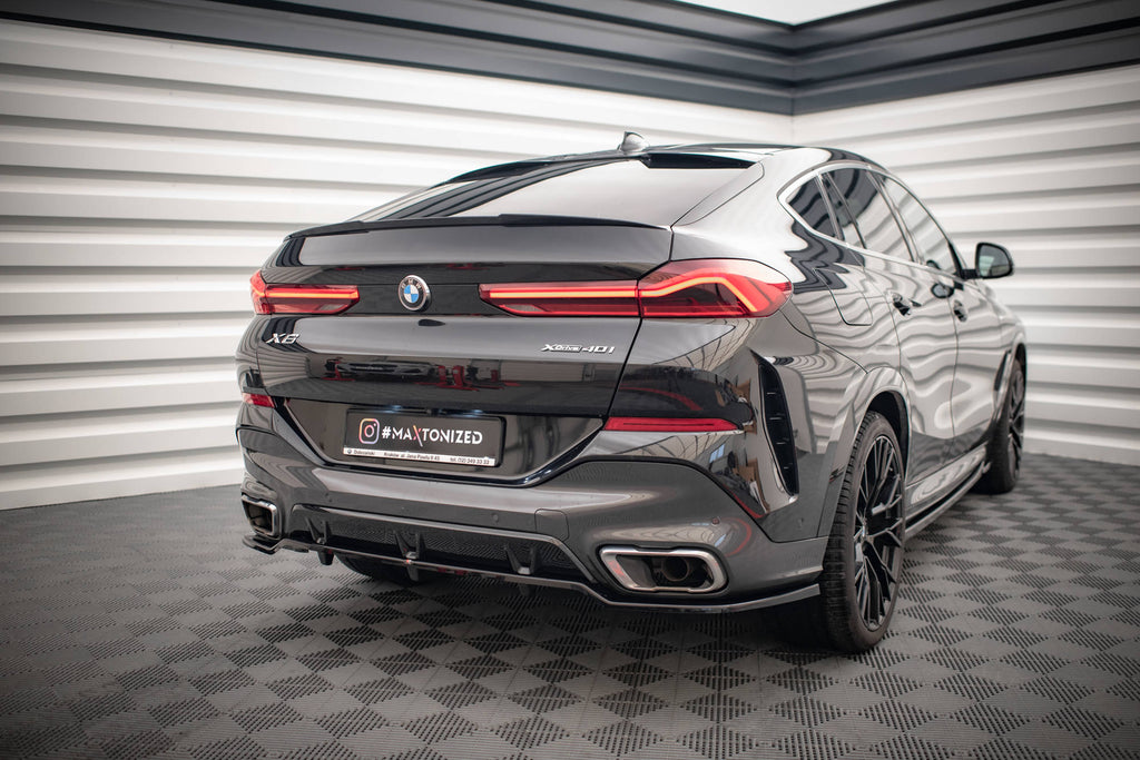 Maxton Design Street+ Mittlerer Diffusor RACE V.2 passend für BMW X6 M-Paket G06 schwarz Hochglanz