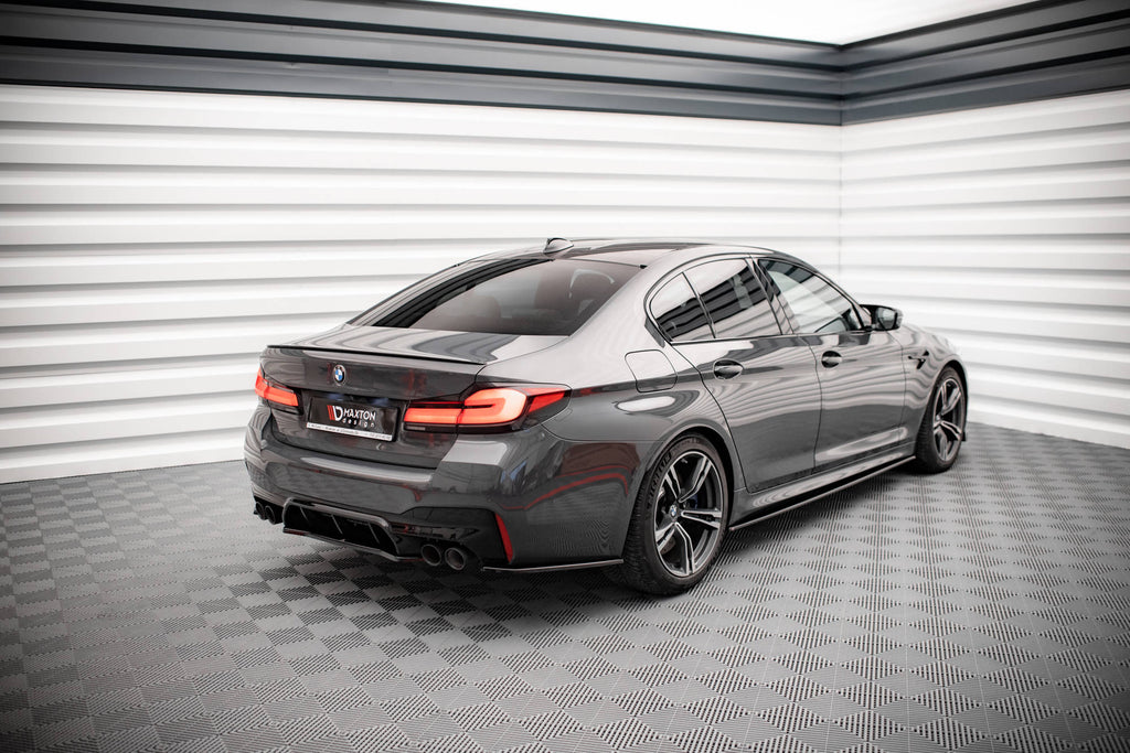 Maxton Design Heck Ansatz Flaps Diffusor V.1 passend für BMW M5 F90 Facelift schwarz Hochglanz