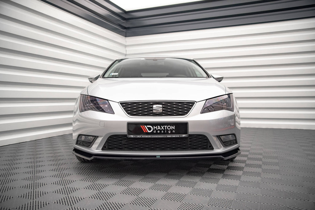 Maxton Design Street+ Spoilerlippe Front Ansatz V.2 passend für Seat Leon Mk3 schwarz Hochglanz