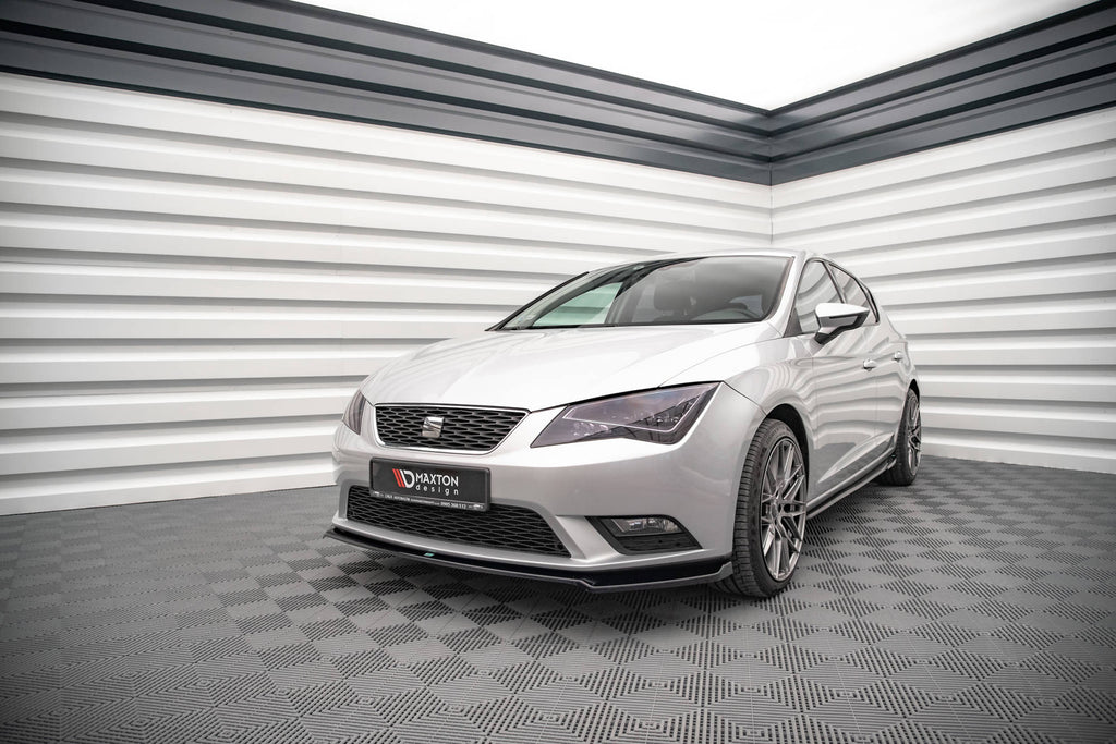 Maxton Design Street+ Spoilerlippe Front Ansatz V.2 passend für Seat Leon Mk3 schwarz Hochglanz