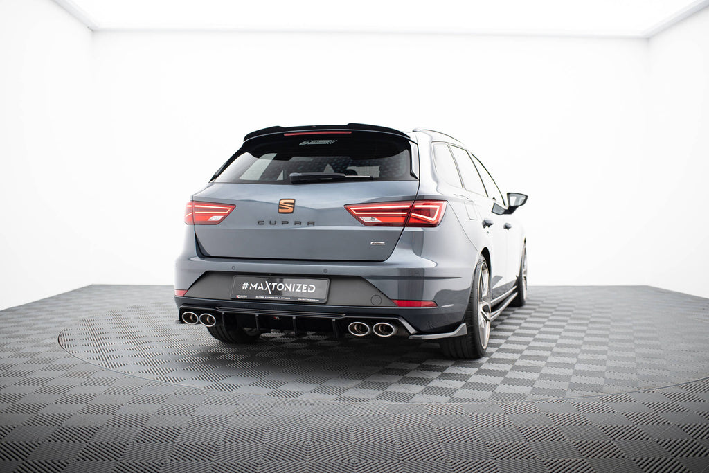Maxton Design Heck Ansatz Flaps Diffusor V.3 passend für Seat Leon Cupra Mk3 FL Sportstourer schwarz Hochglanz