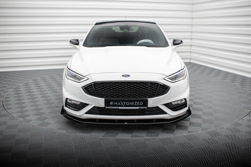 Maxton Design Street Pro Street+ Spoilerlippe Front Ansatz + Flaps passend für Ford Mondeo Sport Mk5 Facelift / Fusion Sport Mk2 Facelift schwarz Hochglanz