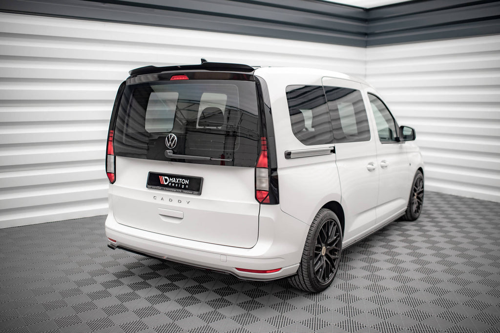 Maxton Design Heckansatz VW Caddy Mk5 / Ford Transit Connect Mk3 schwarz Hochglanz für Volkswagen Caddy Mk5