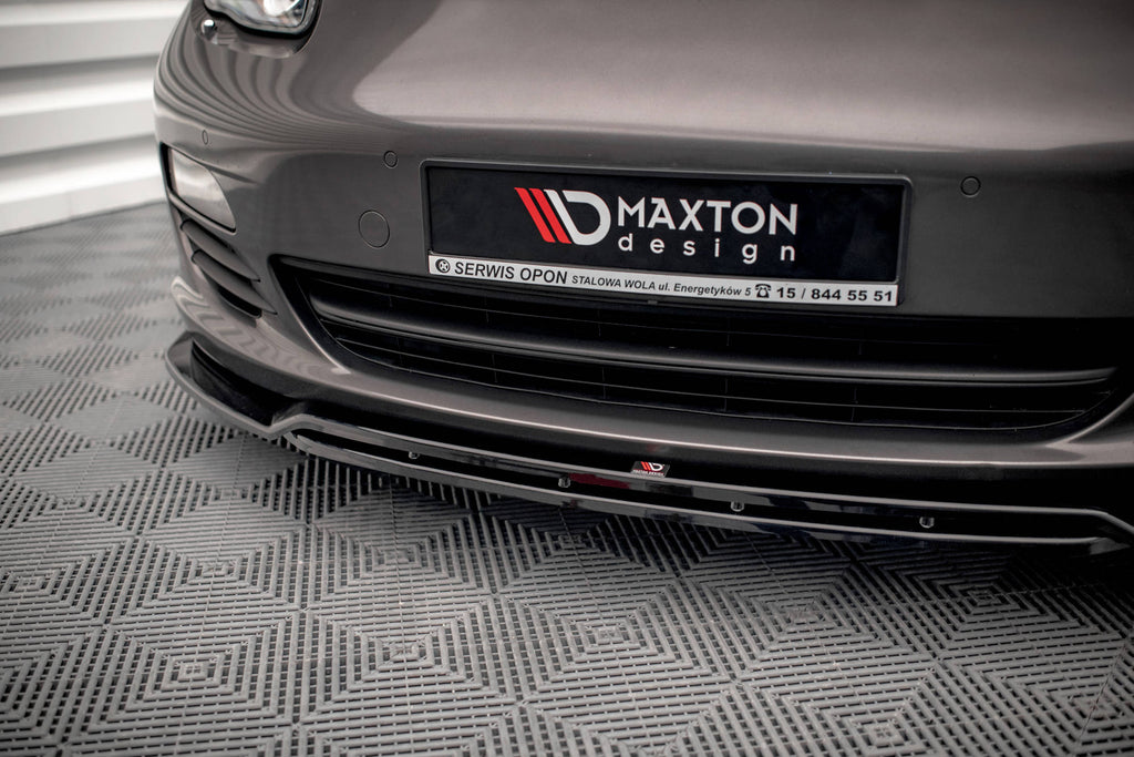 Maxton Design Street+ Spoilerlippe Front Ansatz V.1 passend für Porsche Panamera / Panamera Diesel 970 schwarz Hochglanz