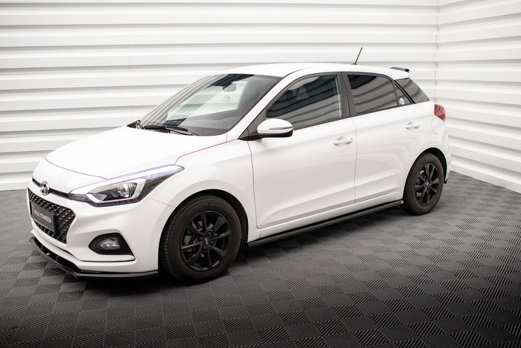 Maxton Design Street+ Seitenschweller Leisten passend für Hyundai I20 Mk2 Facelift schwarz Hochglanz