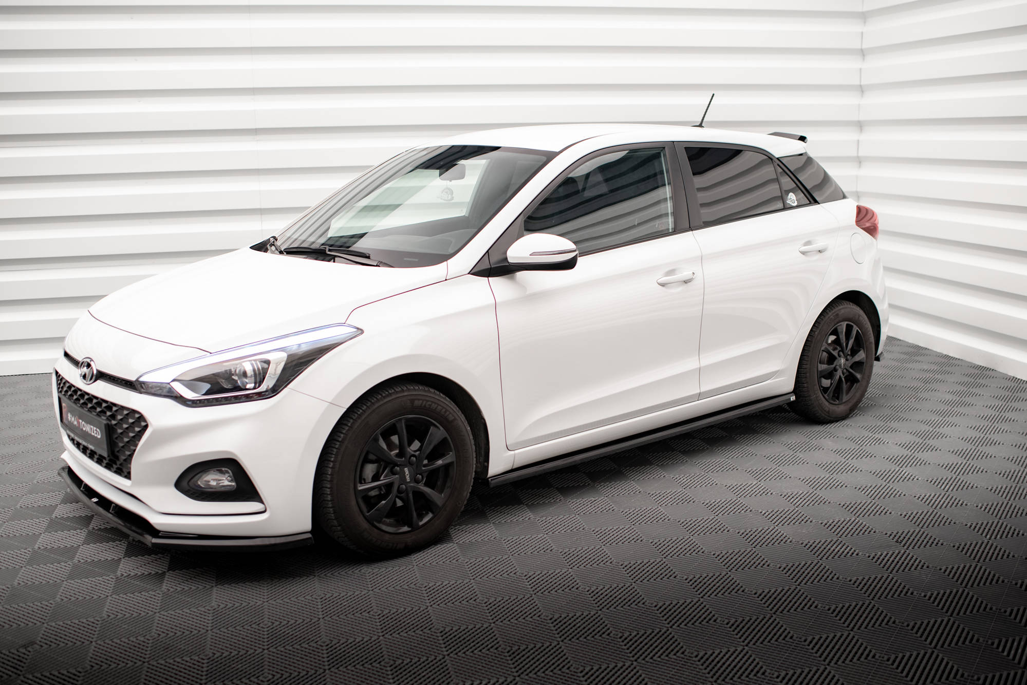 Maxton Design Street+ Seitenschweller Leisten passend für Hyundai I20 Mk2 Facelift schwarz Hochglanz