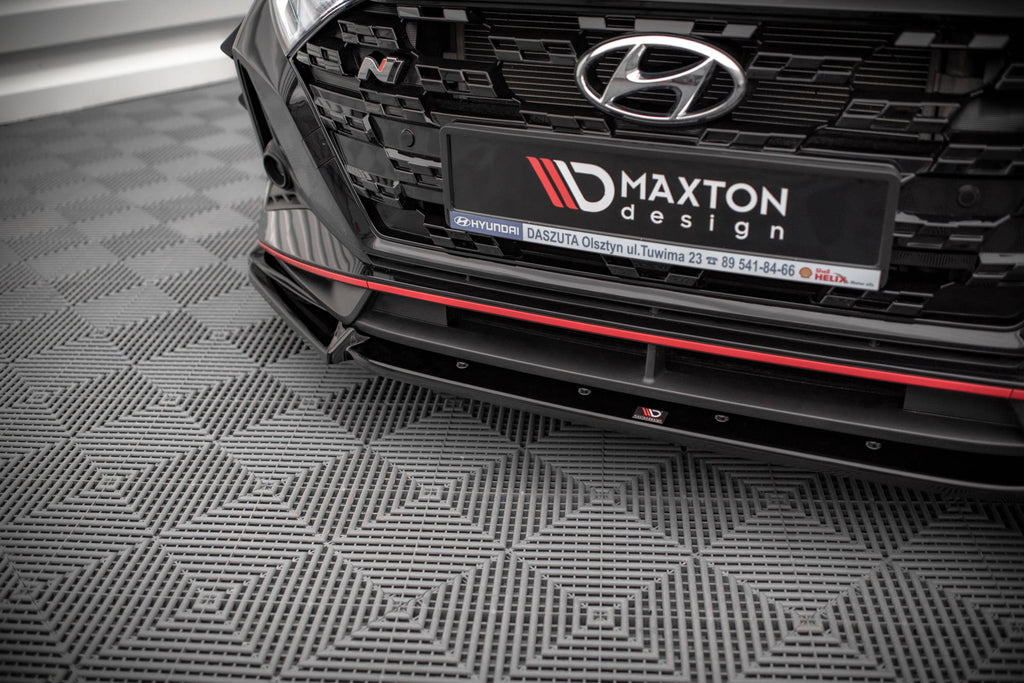 Maxton Design Street+ Spoilerlippe Front Ansatz V.2 passend für Hyundai I20 N Mk3 schwarz Hochglanz
