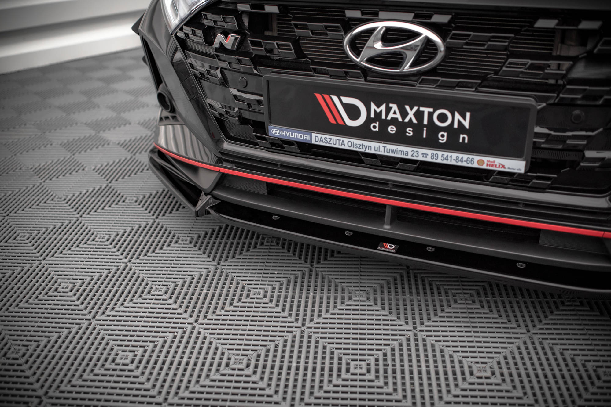 Maxton Design Street+ Spoilerlippe Front Ansatz V.2 passend für Hyundai I20 N Mk3 schwarz Hochglanz