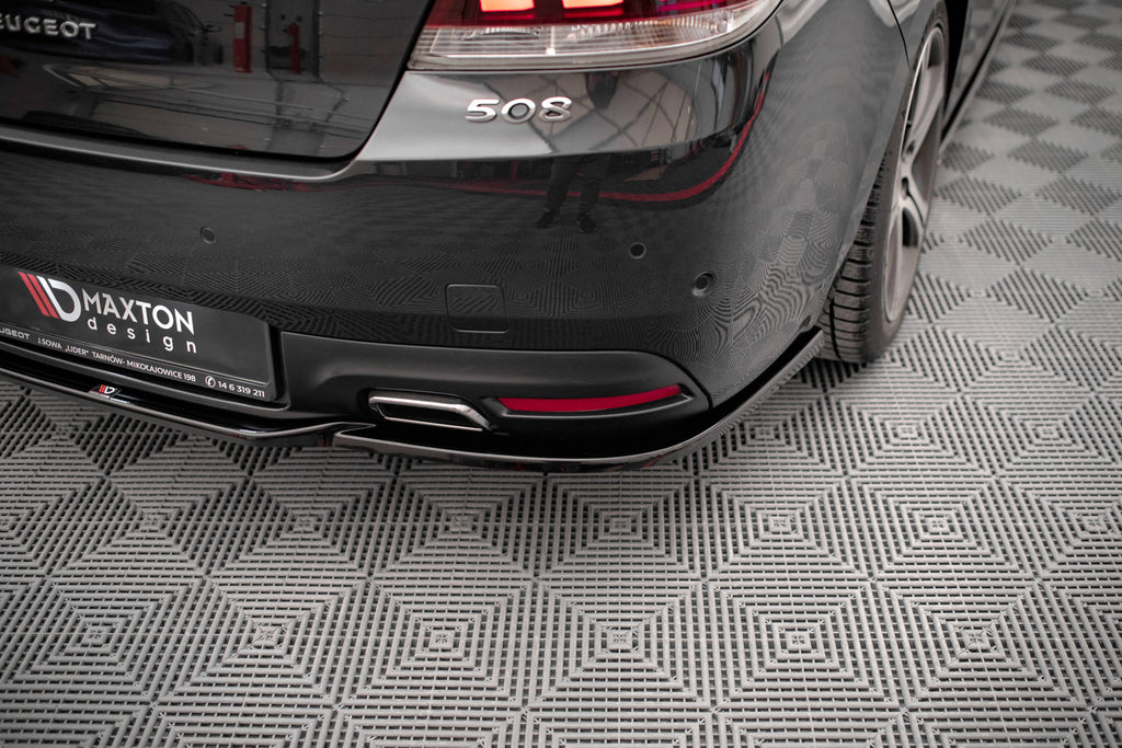 Maxton Design Mittlerer Diffusor Heck Ansatz für Peugeot 508 GT Mk1 Facelift schwarz matt
