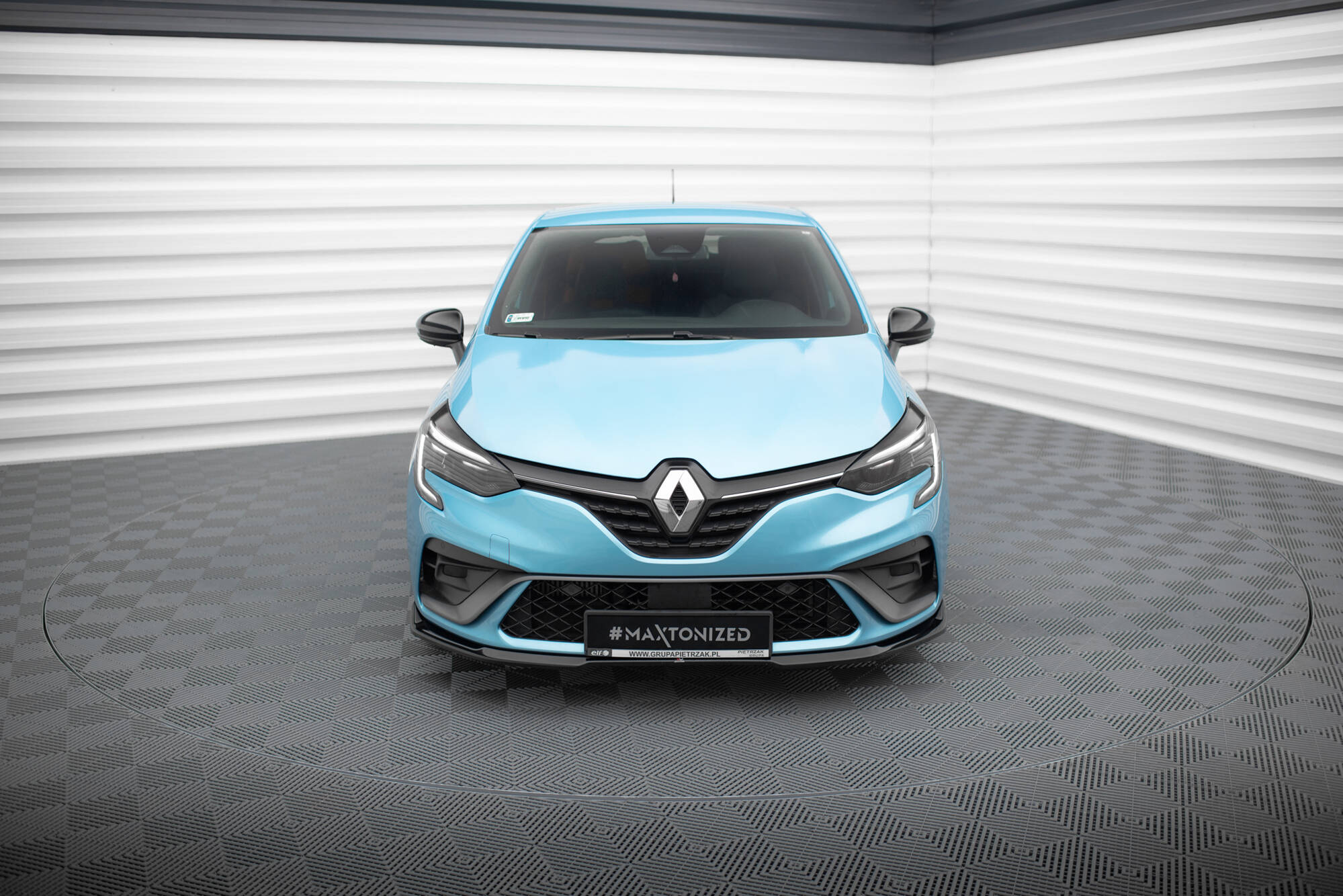 Maxton Design Street+ Spoilerlippe Front Ansatz V.1 passend für Renault Clio R.S. Line Mk5 schwarz Hochglanz