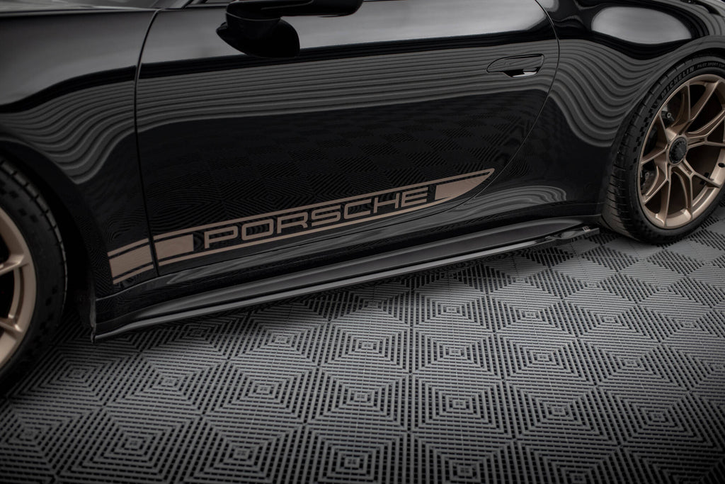 Maxton Design Street+ Seitenschweller Leisten passend für Porsche 911 992 GT3 schwarz Hochglanz