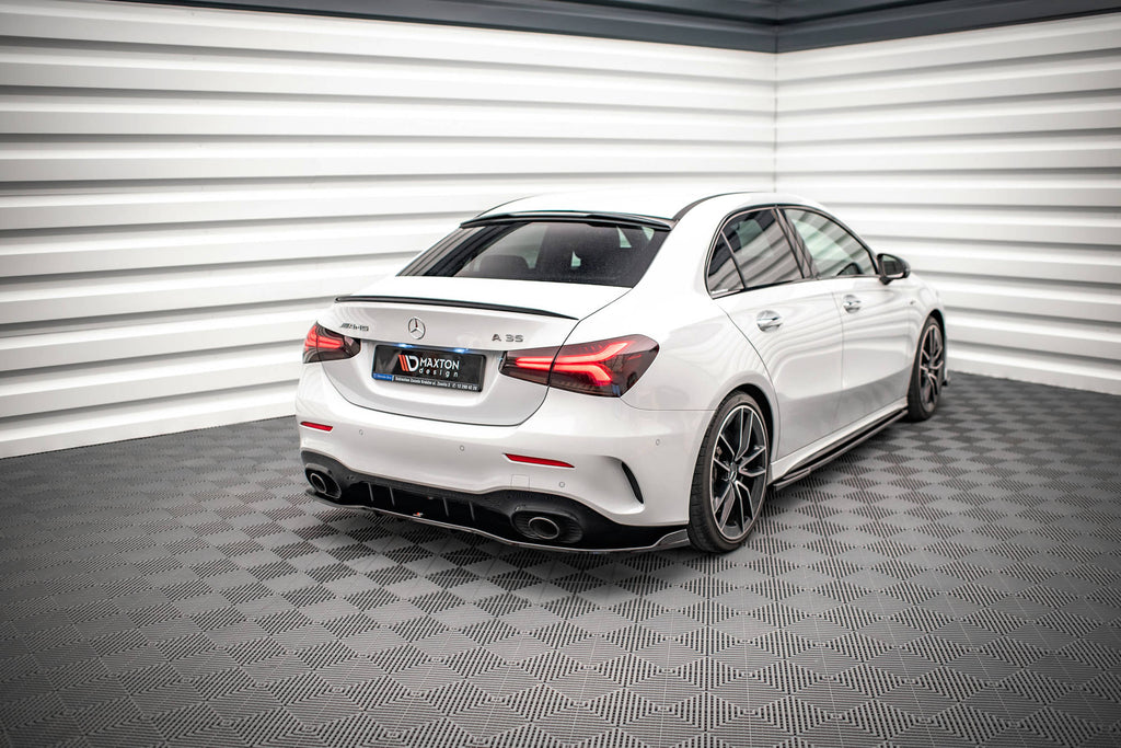 Maxton Design Heckscheiben Spoiler passend für Mercedes A AMG-Line / A35 Limousine V177 schwarz Hochglanz