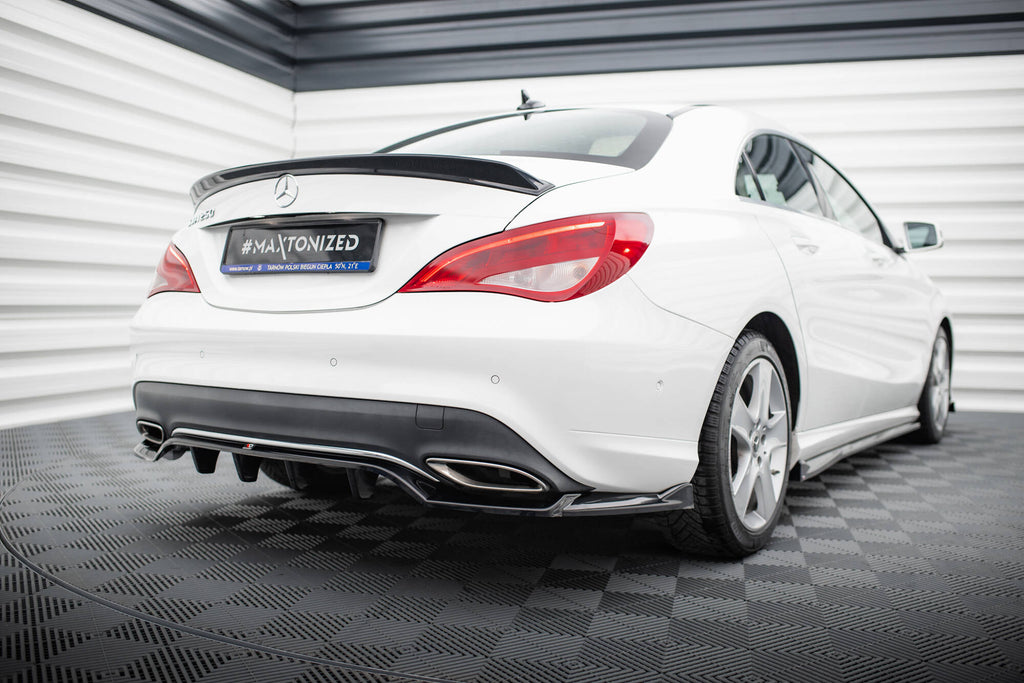 Maxton Design Spoiler CAP 3D passend für Mercedes-Benz CLA C117 Facelift schwarz Hochglanz