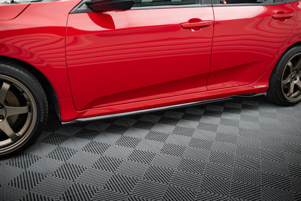 Maxton Design Street+ Seitenschweller Leisten passend für Honda Civic SI Mk10 schwarz Hochglanz