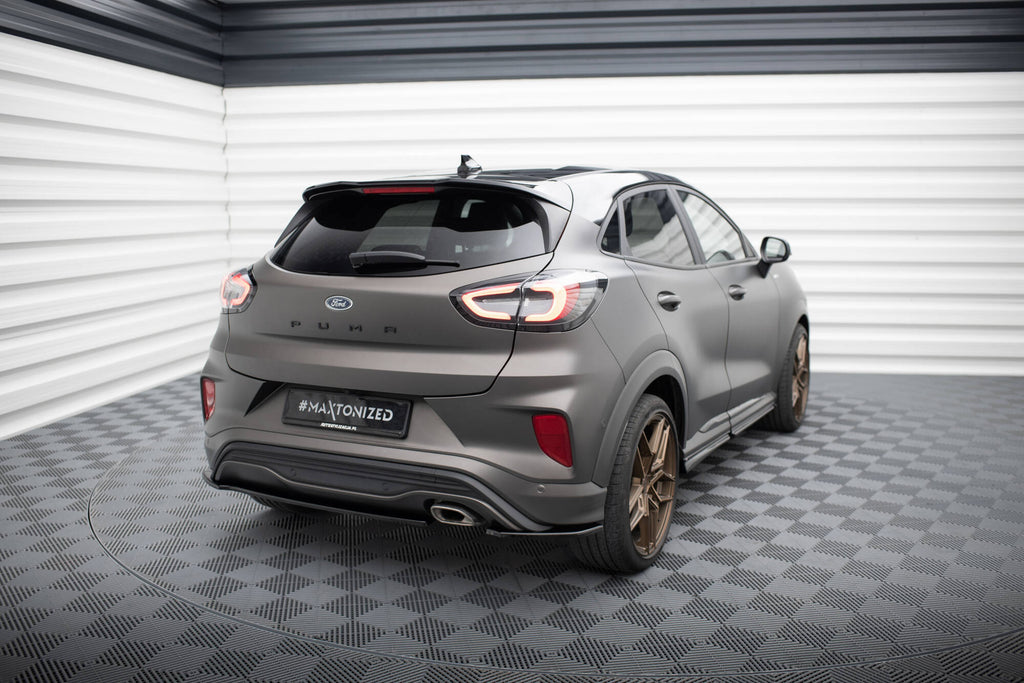 Maxton Design Heck Ansatz Flaps Diffusor passend für Ford Puma ST-Line Mk1 schwarz Hochglanz