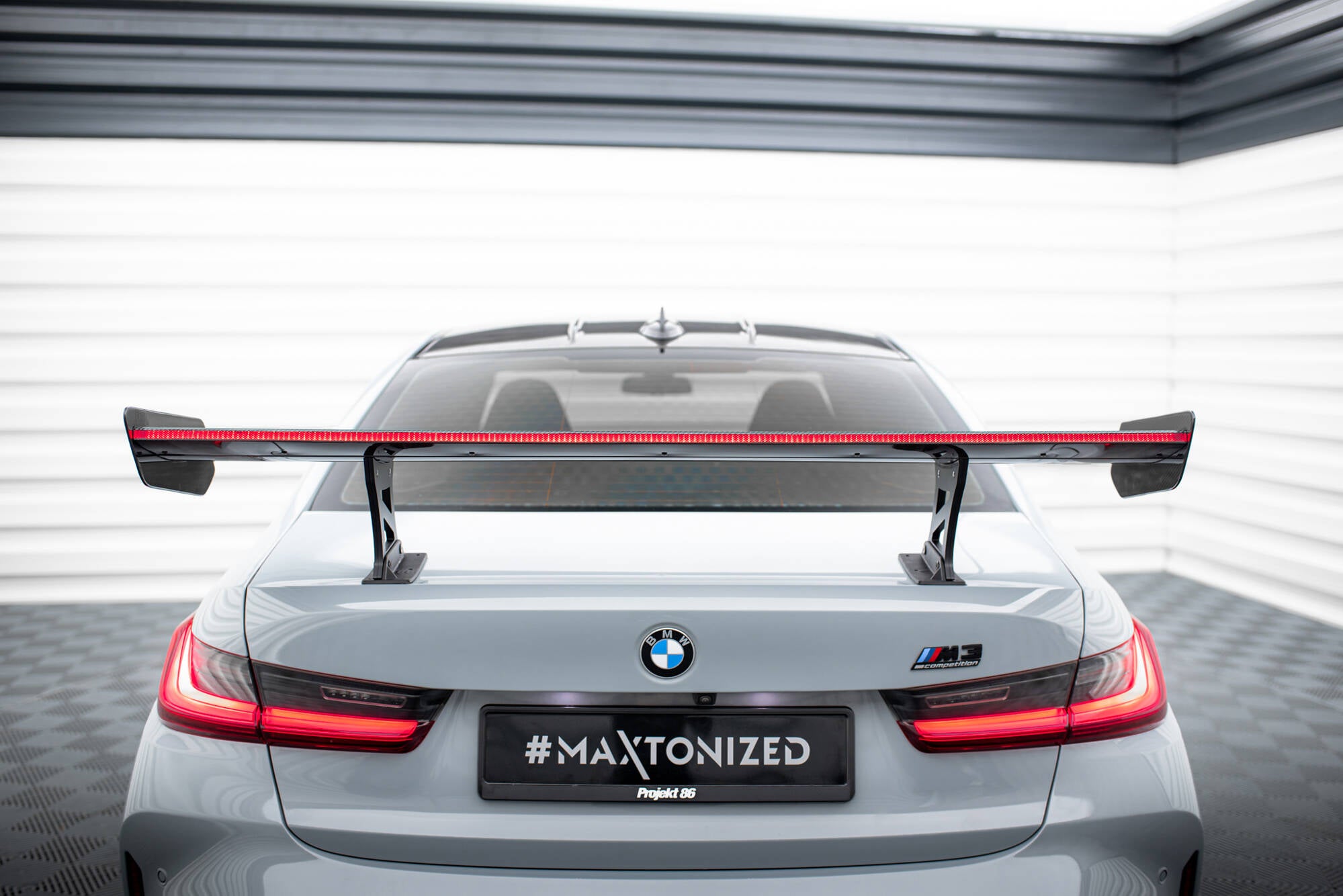 Maxton Design Carbon Spoiler With Internal Brackets Uprights + LED BMW M3 G80 / M340i G20 / 3 M-Paket G20 / 3 Standard G20 für BMW 3er G20