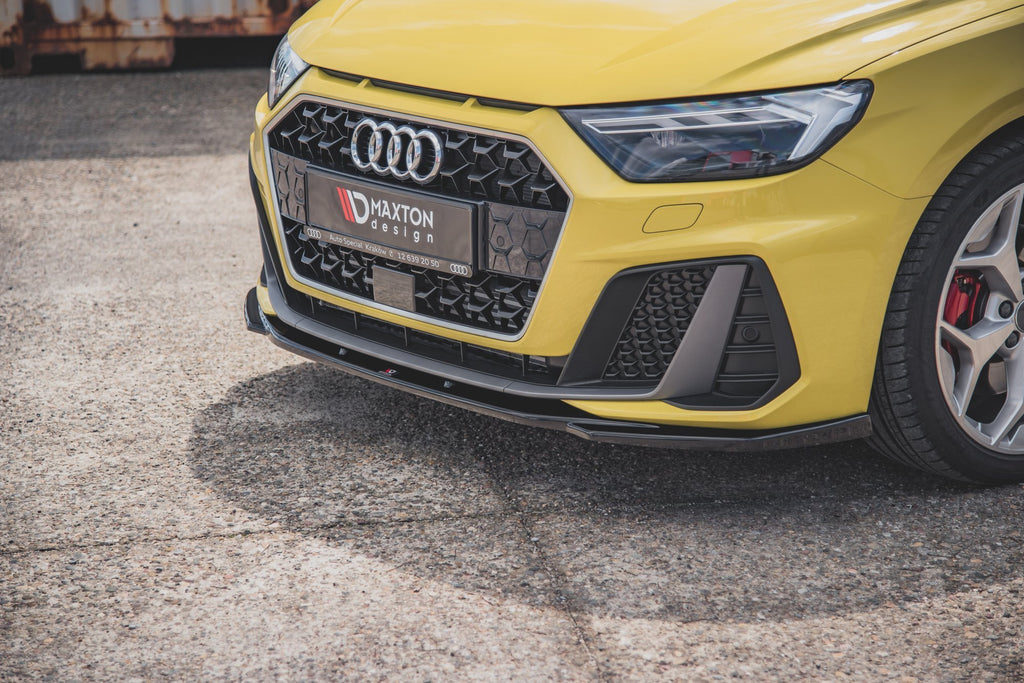 Maxton Design Street+ Spoilerlippe Front Ansatz V.2 passend für Audi A1 S-Line GB schwarz Hochglanz