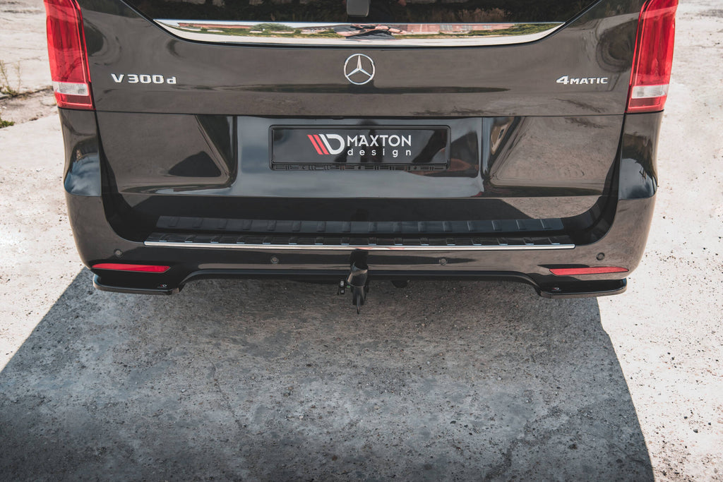 Maxton Design Heck Ansatz Flaps Diffusor V.1 passend für Mercedes-Benz V-Klasse AMG-Line W447 Facelift schwarz Hochglanz