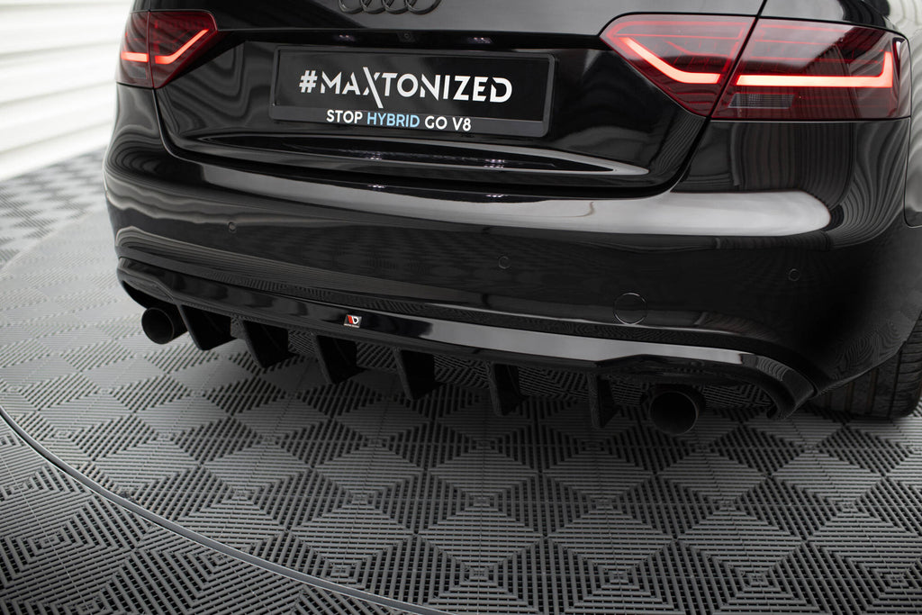 Maxton Design Diffusor Heck Ansatz passend für Audi A5 Coupe / Cabrio S-Line 8T (Einzelauspuff li. re.)