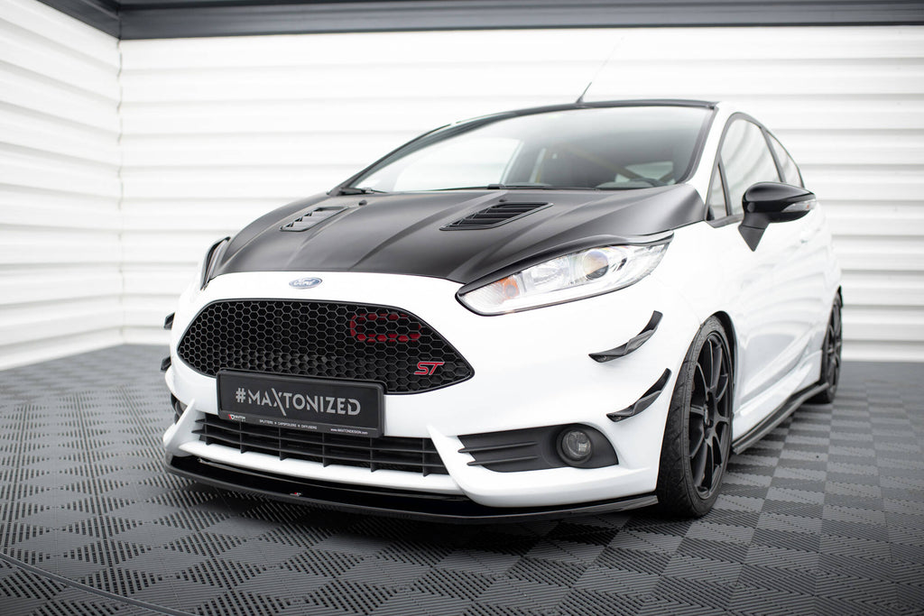 Maxton Design Street+ Spoilerlippe Front Ansatz V.2 passend für Ford Fiesta ST Mk7 FL schwarz Hochglanz