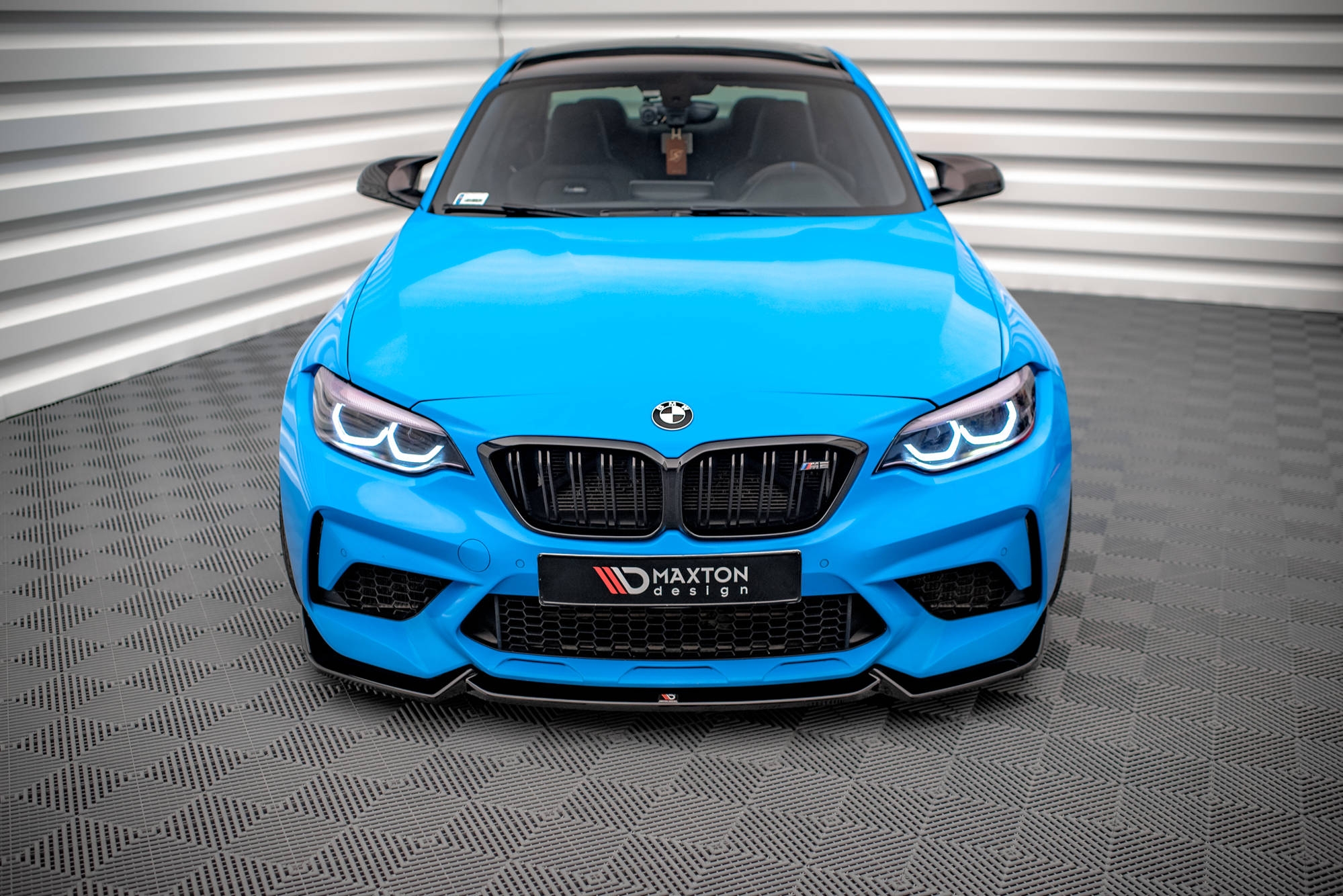 Maxton Design Street+ Spoilerlippe Front Ansatz V.2 passend für BMW M2 Competition F87 schwarz Hochglanz
