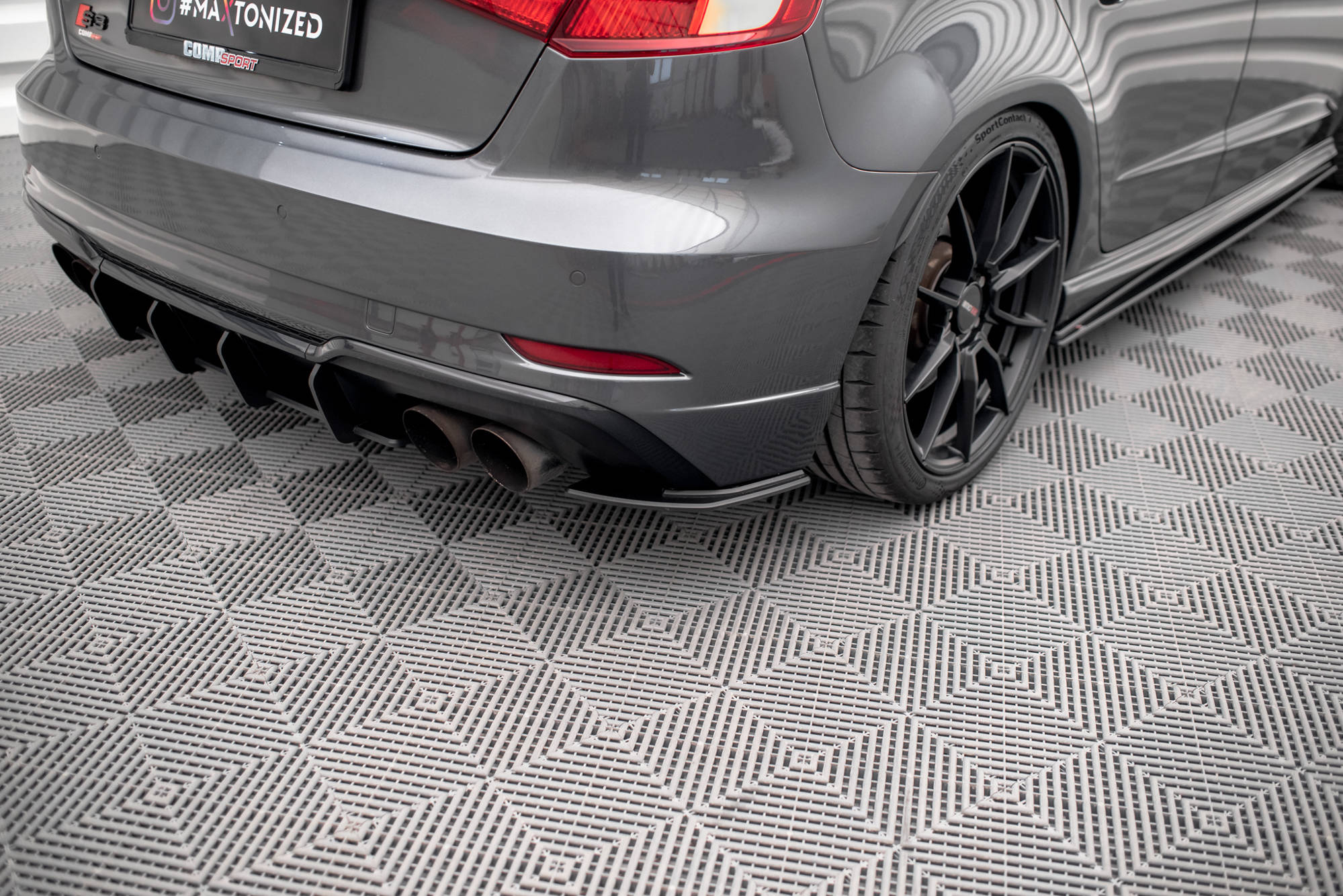 Maxton Design Street Pro Heck Ansatz Flaps Diffusor passend für Audi S3 Sportback 8V Facelift