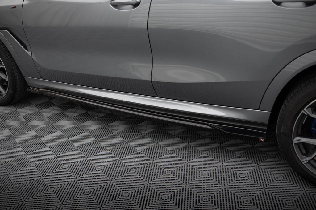 Maxton Design Street+ Seitenschweller Leisten passend für V.1 passend für BMW X6 M-Paket G06 Facelift schwarz Hochglanz