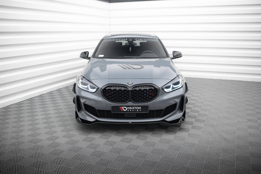 Maxton Design Street+ Spoilerlippe Front Ansatz V.5 passend für BMW 1er M-Paket / M135i / 128ti F40 schwarz Hochglanz