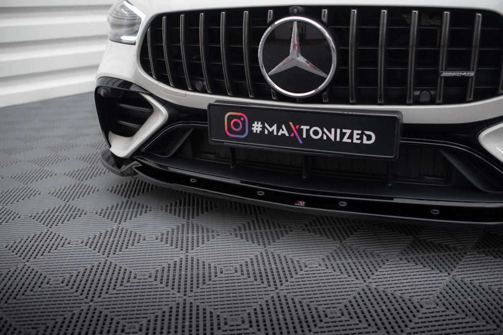 Maxton Design Street+ Spoilerlippe Front Ansatz V.2 passend für Mercedes-AMG GT 43 4 Door Coupe V8 Styling Package X290 schwarz Hochglanz