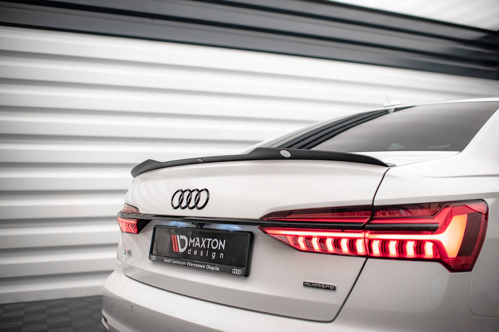 Maxton Design Spoiler CAP passend für Audi A6 Limousine C8 / C8 Facelift schwarz Hochglanz