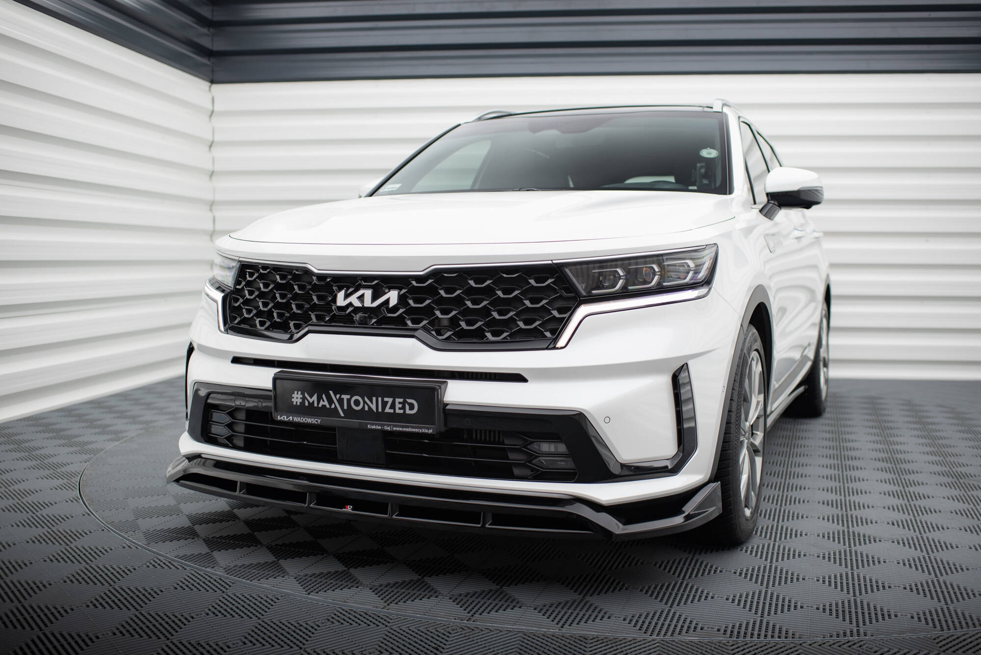 Maxton Design Street+ Spoilerlippe Front Ansatz passend für Kia Sorento Mk4 schwarz Hochglanz