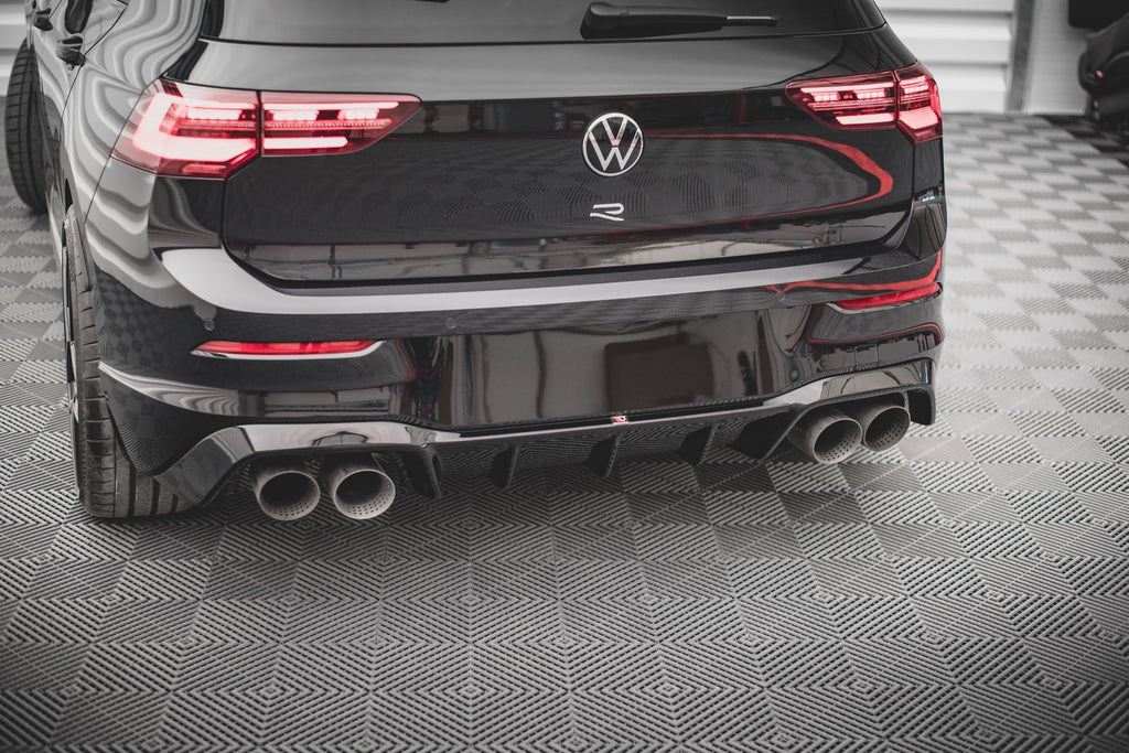 Maxton Design Diffusor Heck Ansatz V.1 passend für VW Golf R Hatchback Mk8 Facelift schwarz Hochglanz