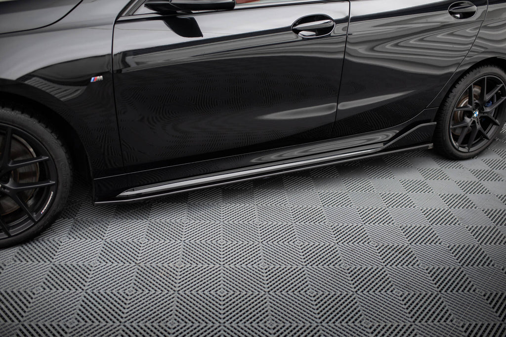 Maxton Design Street+ Seitenschweller Leisten passend für BMW M135i M-Performance F40 schwarz Hochglanz