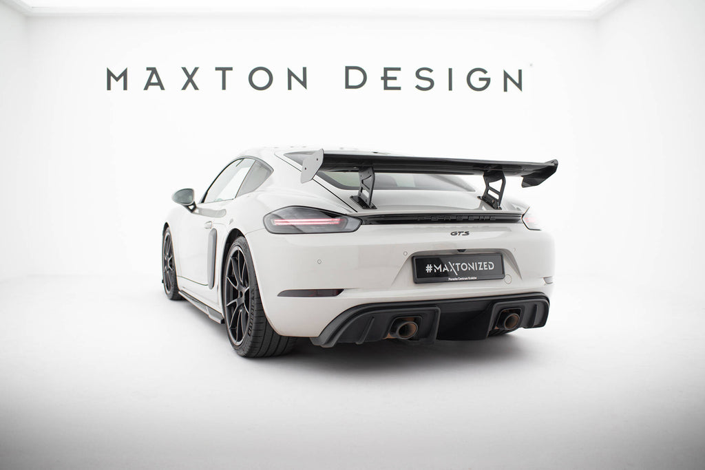 Maxton Design Carbon Spoiler With Internal Brackets Uprights V.2 Porsche 718 Cayman 982c für Porsche Cayman 982c