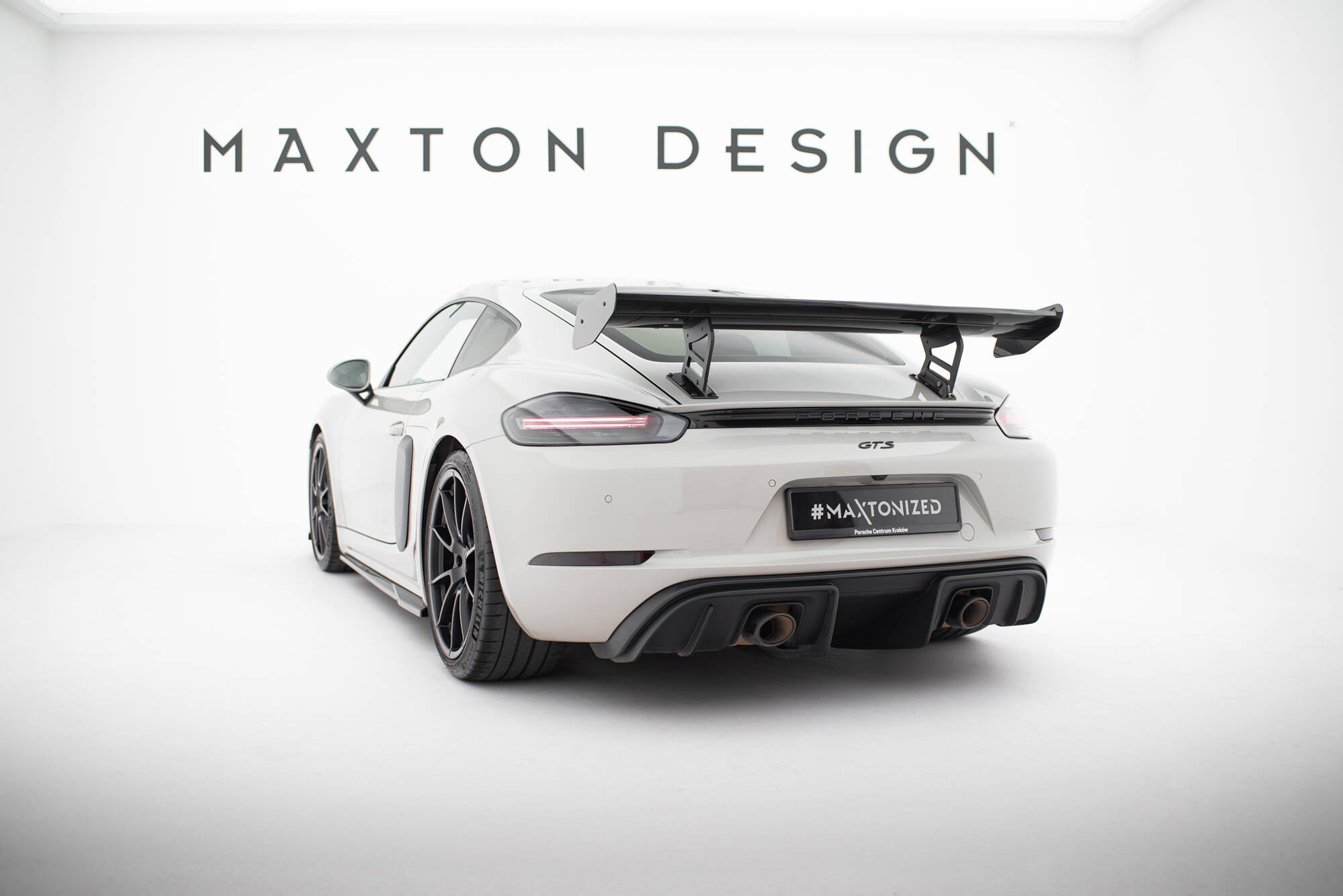 Maxton Design Carbon Spoiler With Internal Brackets Uprights V.2 Porsche 718 Cayman 982c für Porsche Cayman 982c