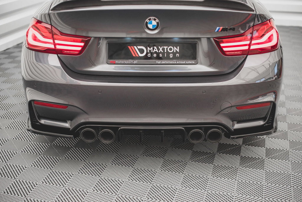Maxton Design Heck Ansatz Flaps Diffusor V.3 passend für BMW M4 F82 schwarz Hochglanz